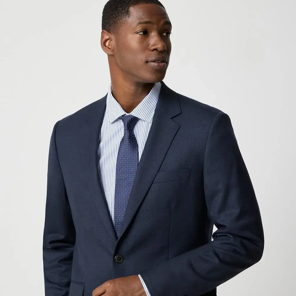 J. Crew Slim-Fit Thompson Worsted Wool Suit Jacket Heather Navy Size 40S NWT